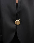 Veste en cuir drapée Minuit