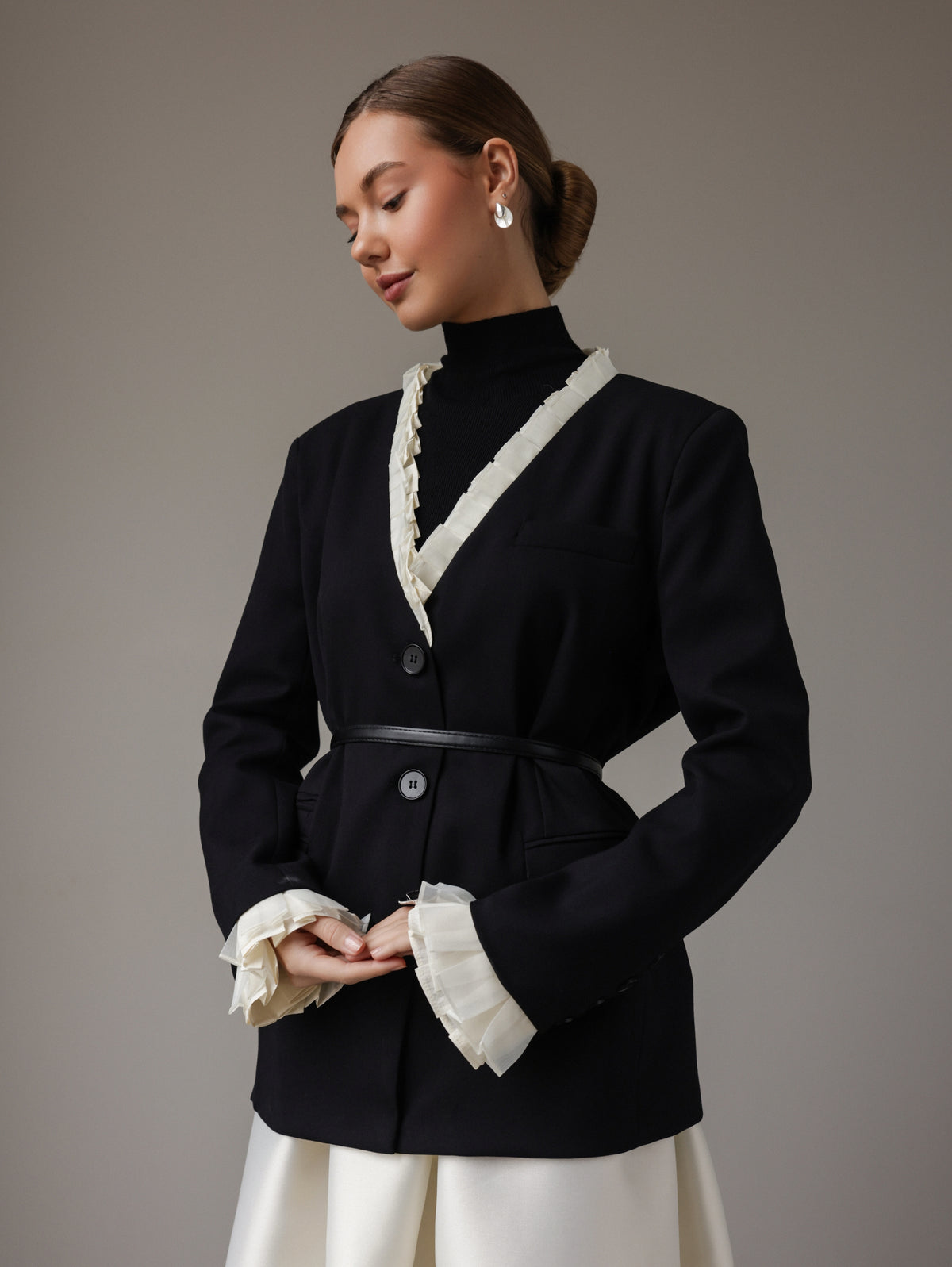 Giacca con rouches Black Swan