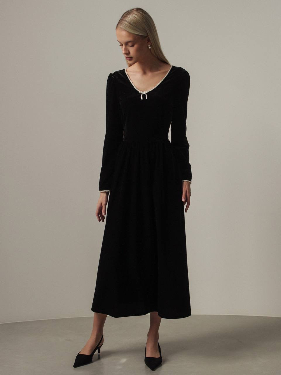 Midnight Garden Velvet Dress