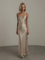 Robe en satin champagne