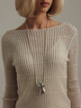 Beiger Strickpullover