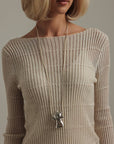 Pull en maille beige