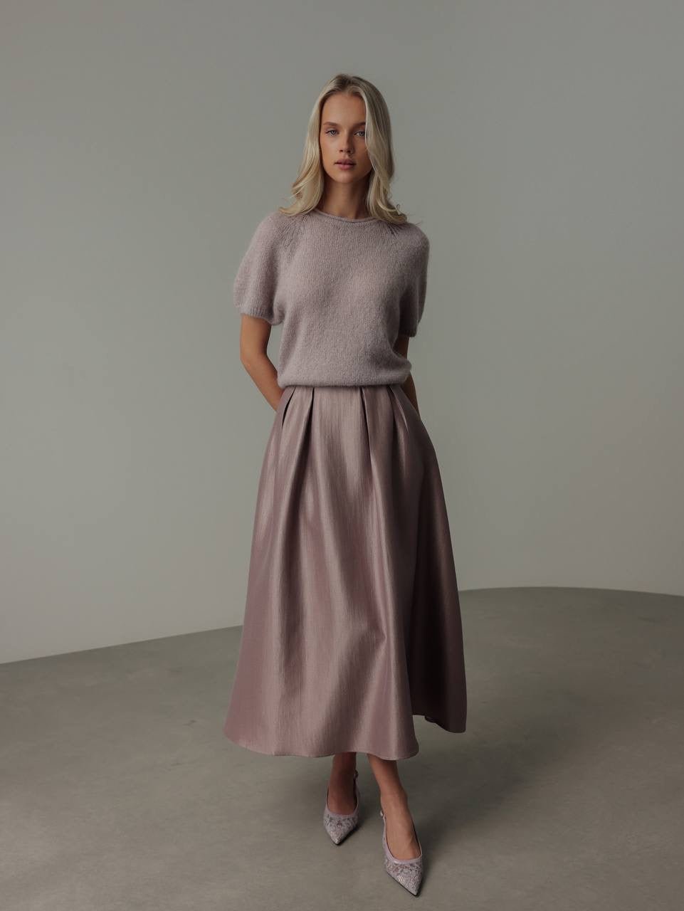 Lilac Short-Sleeve Sweater