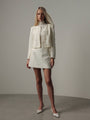 Cremefarbener Rollkragenpullover