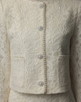 Spitzen-Set aus Jacke und Rock mit Perlen