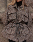 Minigonna in tweed con pizzo