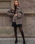 Minigonna in tweed con pizzo