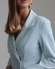 Vestido midi azul empolvado
