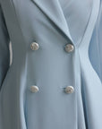 Vestido midi azul empolvado