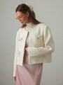 Chaqueta texturizada con lazos