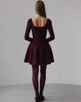 Abito in maglia svasato bordeaux