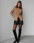 Top in maglia con bottoni