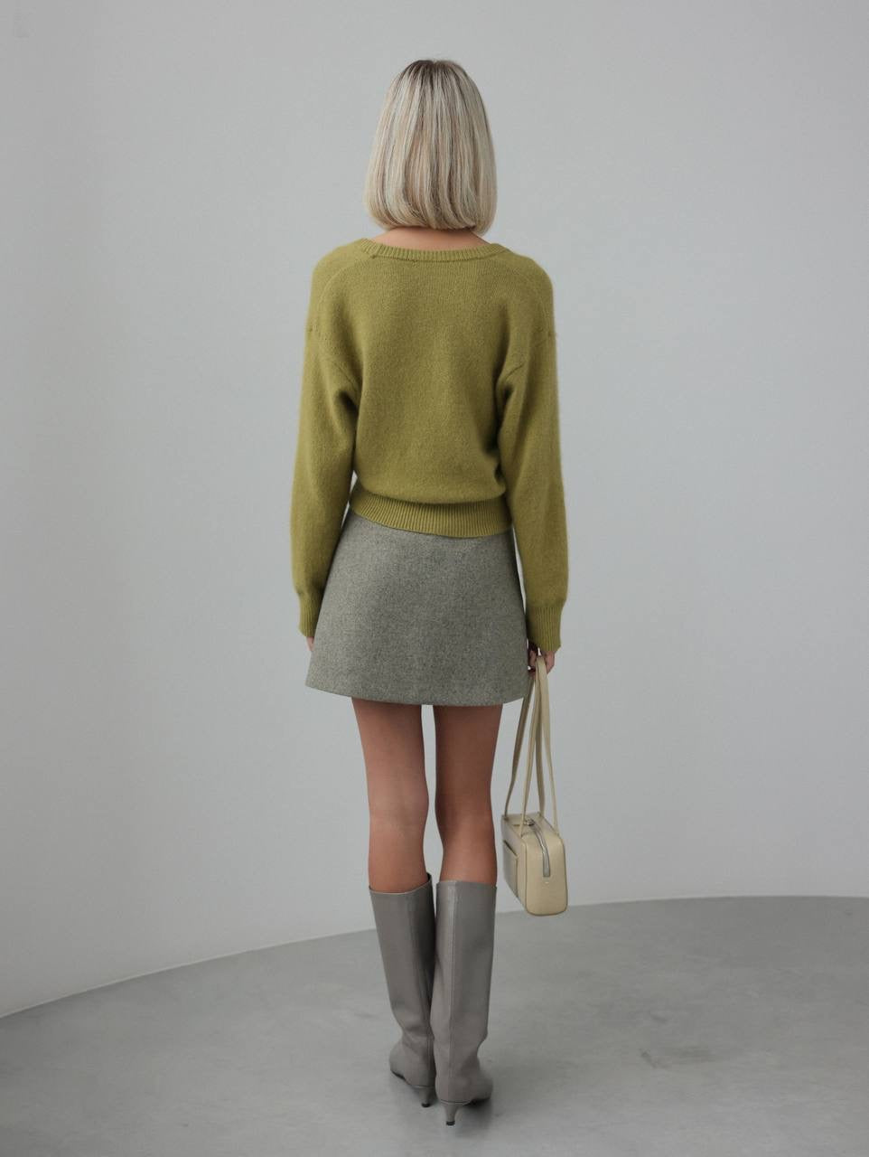 Minijupe en laine texturée
