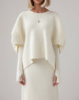 Maglione oversize in lana avorio