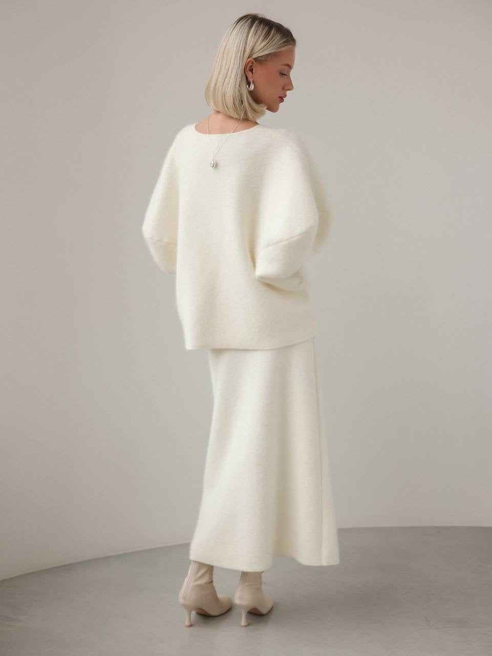 Maglione oversize in lana avorio