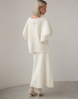 Maglione oversize in lana avorio