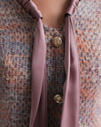 Romantisches Tweed-Minikleid mit Schleife