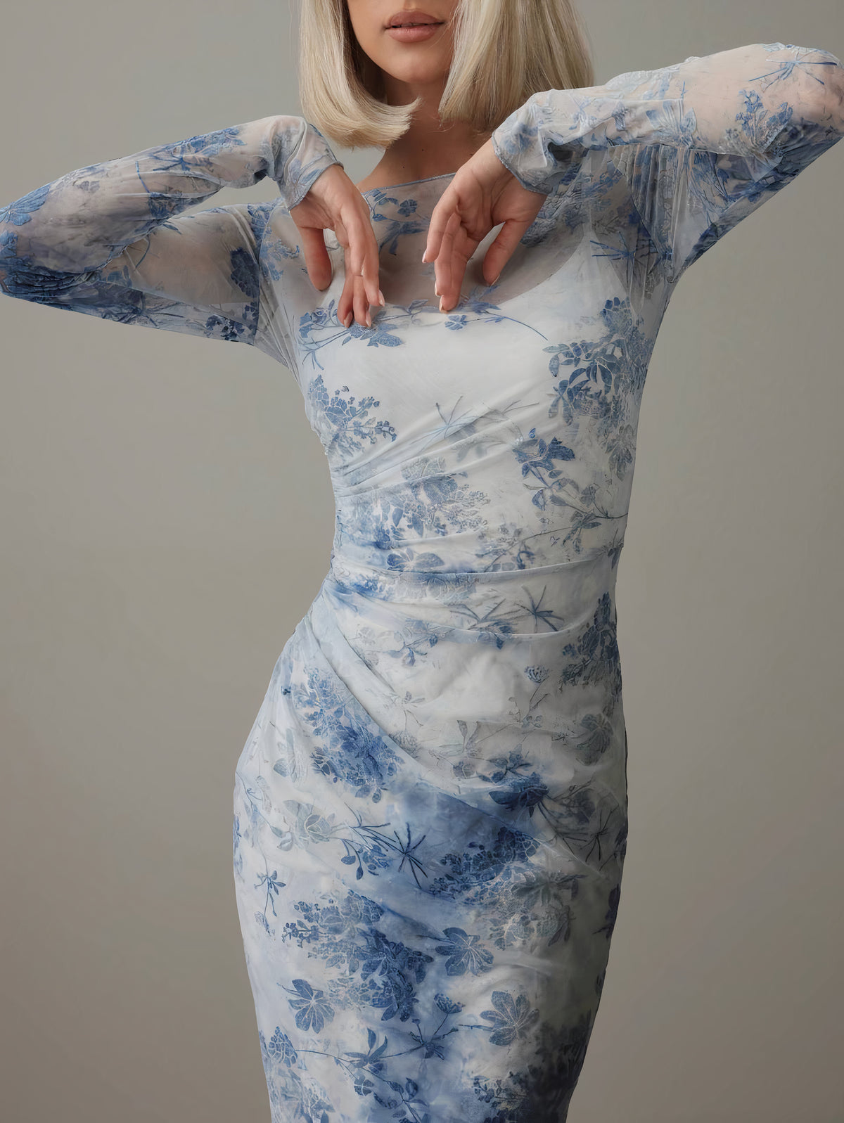 Mesh-Kleid Blue Mist