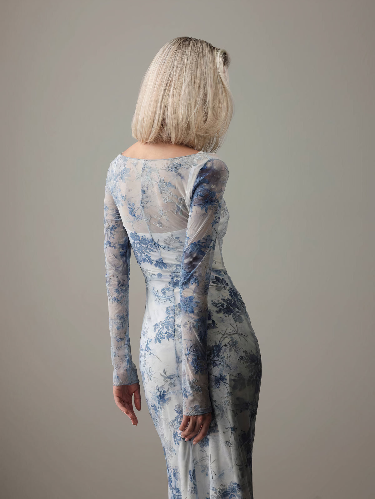 Mesh-Kleid Blue Mist