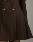 Victoria Buttoned Pleated Blazer Mini Dress