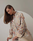 Jupe midi en satin beige Luna
