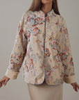 Jupe midi en satin beige Luna