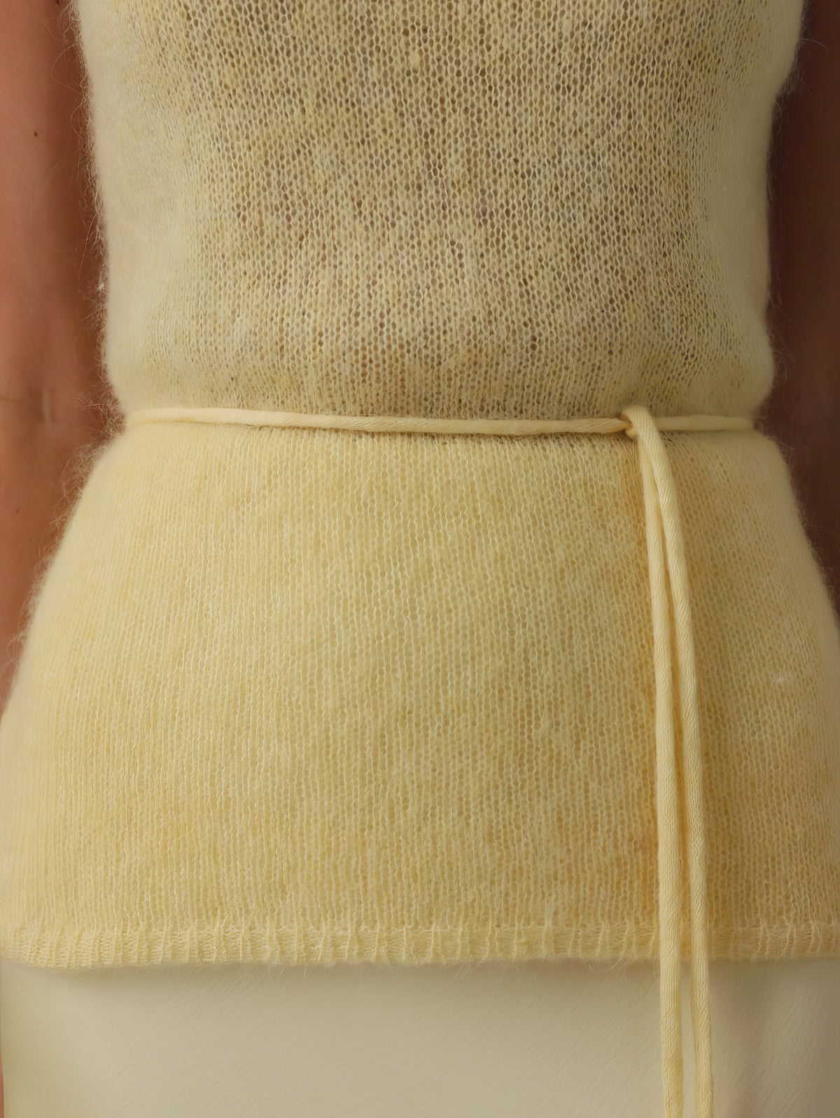 Jupe en satin jaune clair Melody