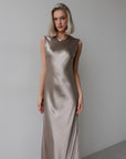 Metallic Satin Slip Dress