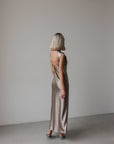 Metallic Satin Slip Dress