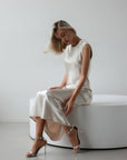 Robe nuisette en satin champagne