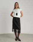Gonna midi a palloncino in tulle nero