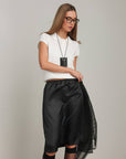 Gonna midi a palloncino in tulle nero