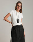 Gonna midi a palloncino in tulle nero