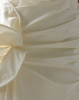 Sculptural Drape Detail White Mini Dress