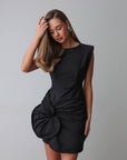 Noble Black Long Sleeve Mini Dress