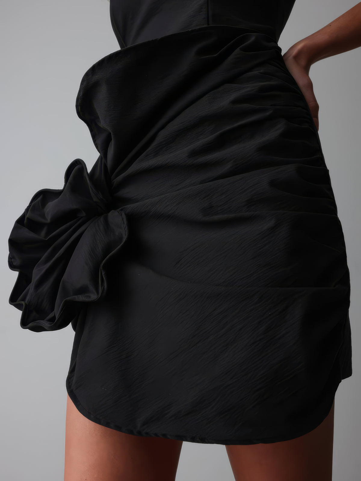 Noble Black Long Sleeve Mini Dress