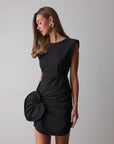 Noble Black Long Sleeve Mini Dress