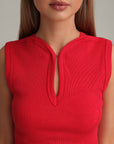 Noble Red Square Neck Blouse
