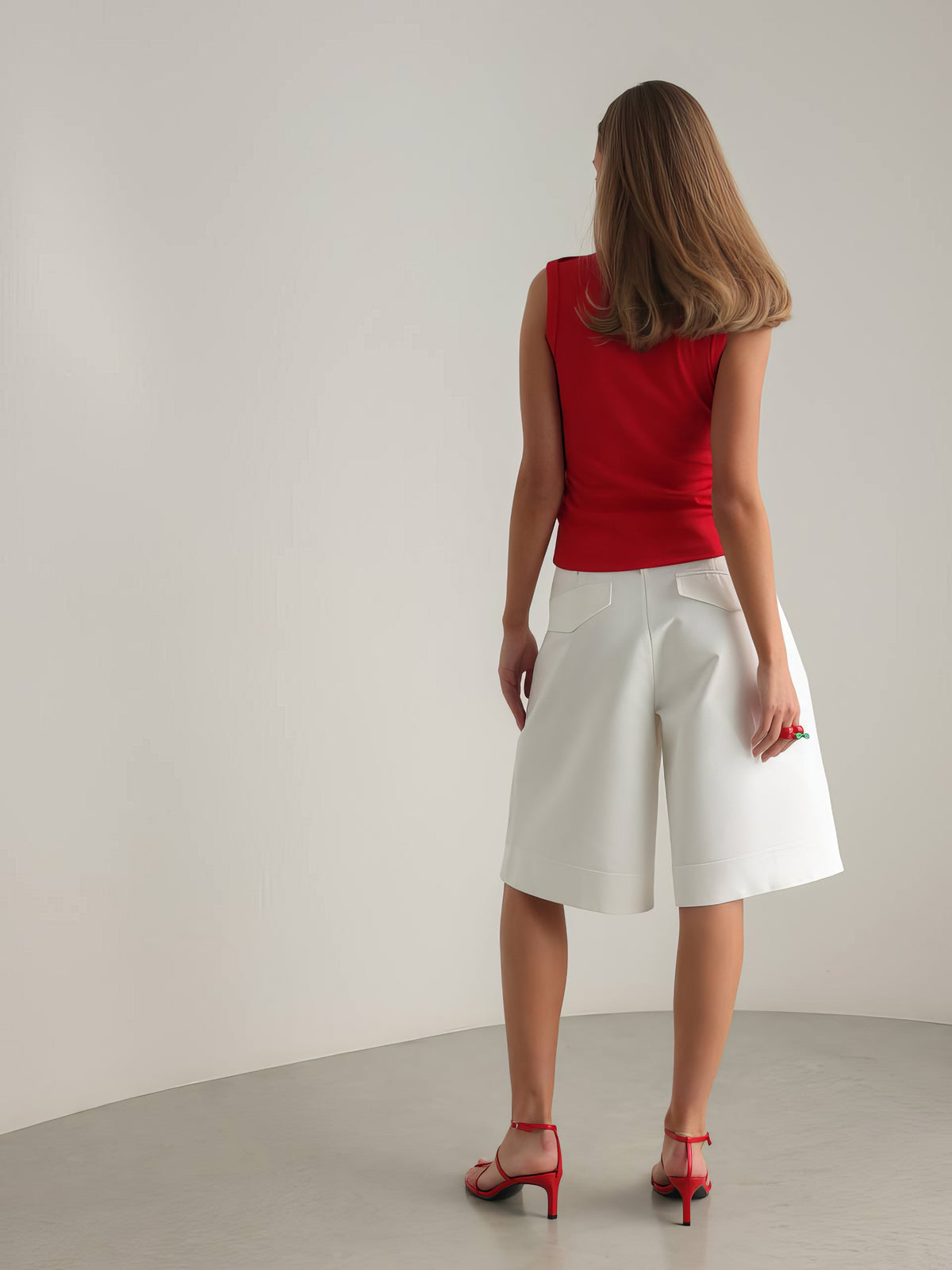Noble Red Square Neck Blouse