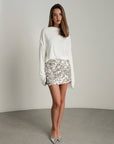 Draped White Cowl Neck Blouse
