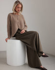 Pantalon large fluide olive