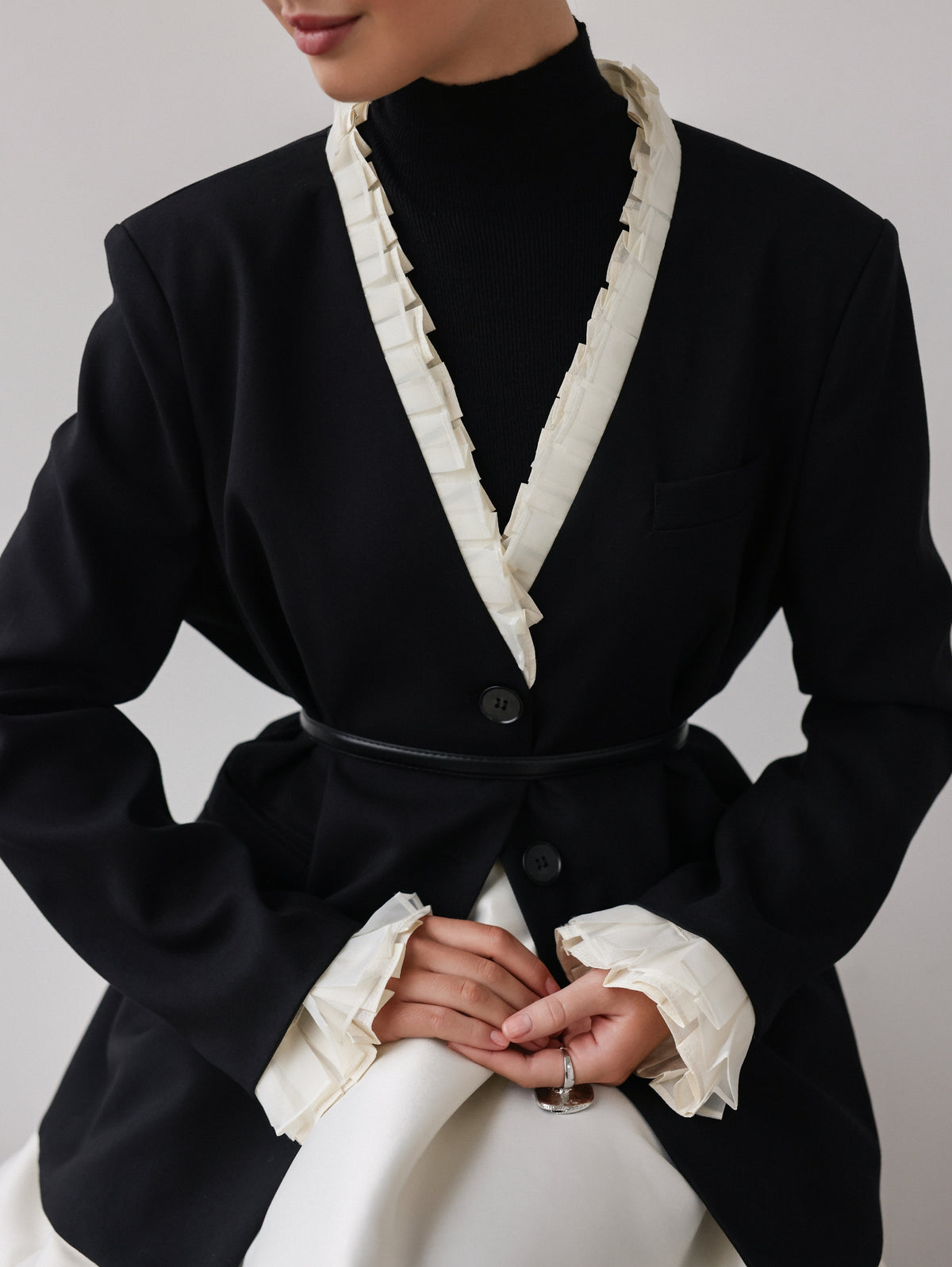 Giacca con rouches Black Swan