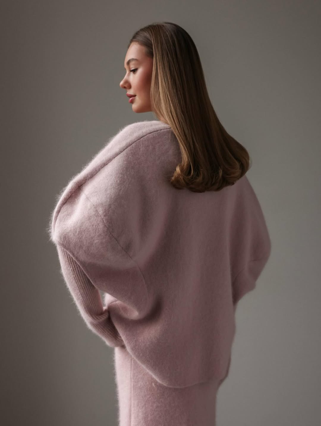 Jupe en maille Nuage rose