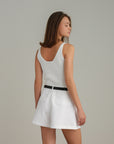 Top minimal in maglia a coste