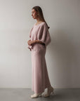 Jupe en maille Nuage rose