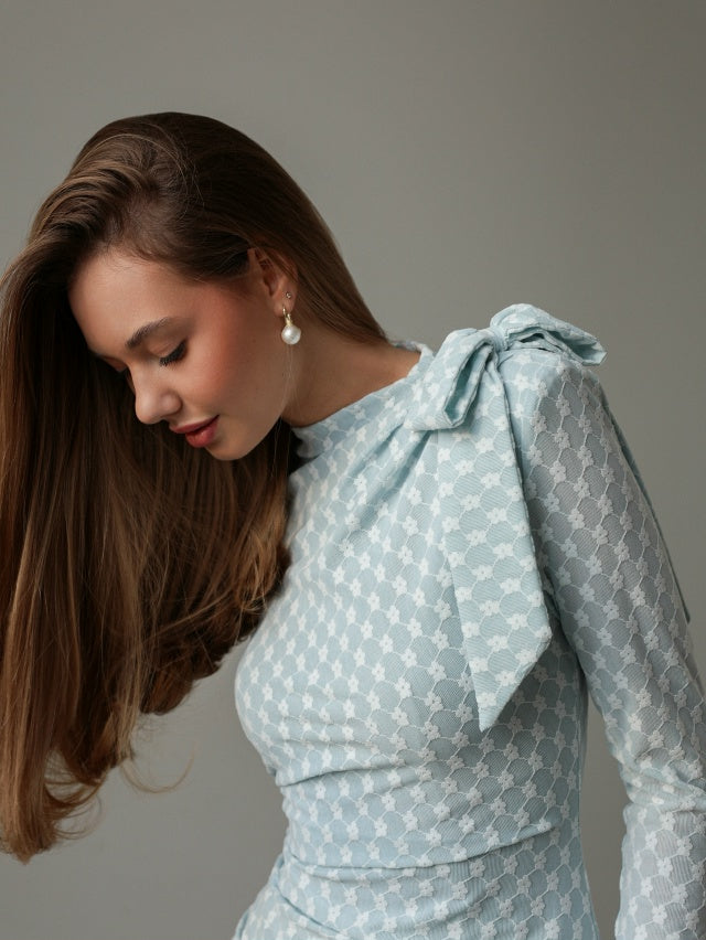 Abito con fiocco Mint Whisper
