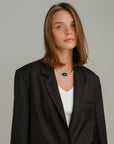 Schwarzer Boyfriend-Blazer