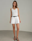 Top minimal in maglia a coste