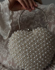 Bolso corazón de perlas