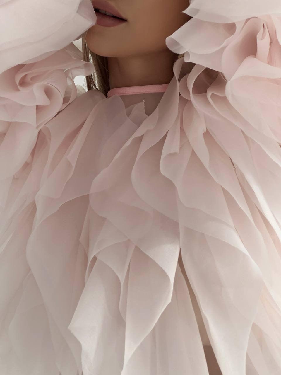 Elegant Tulle Detail Blouse - Maelle Paris